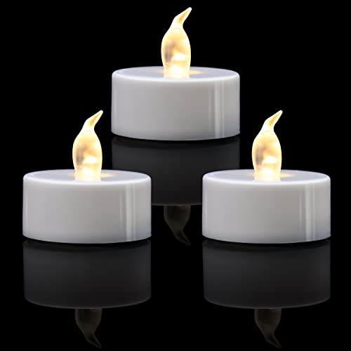 KOABY Tea Lights, 12/24/50/100/200 Pack Flameless Tea Lights, Warm Yellow/Warm White, Last 150 Hours +, Battery Operated Tea Lights for Decoration