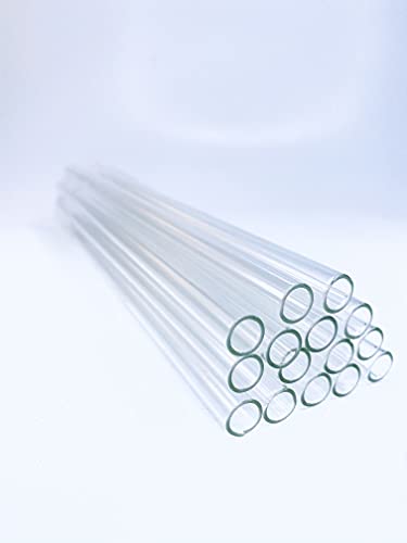 LC GLASS 12 Inch Long Premium Borocilicate GLASS TUBES 6 Pieces 12mm OD 8mm ID 2 Wall