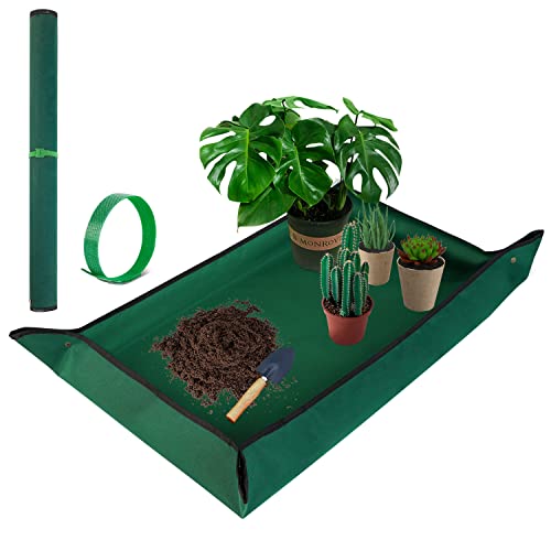 Extra Large Repotting Mat for Indoor Plant Transplanting and Mess Control, 43" X 29" Thickened Waterproof Plant Potting Mat Foldable and Easy to Clean Gardening Work Mat & Succulent Plant Mat Green
