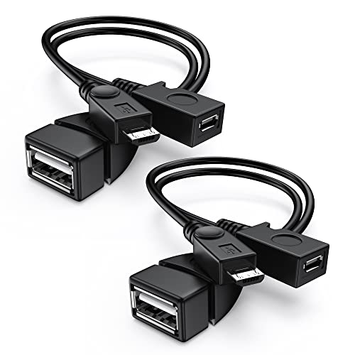 ANDTOBO [2 Pack 2-in-1 Micro USB(OTG Adapter with Power) for Fire Stick/Host Devices etc- Black