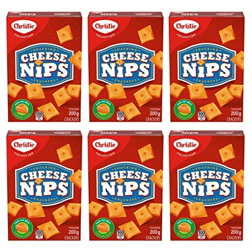 Christie Cheese Nips Cheddar Baked Snack Crackers, 200g/7.05oz, 6-Box {Imported from Canada}