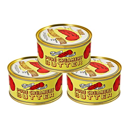 Red Feather Canned Butter A real butter from new Zealand-100% pure no artificial colors or flavors-Great For Hurricane Preparedness Emergency Survival Earthquake Kit Bundled with Safecastle Recipe Book-(3 Cans/12Oz Each)