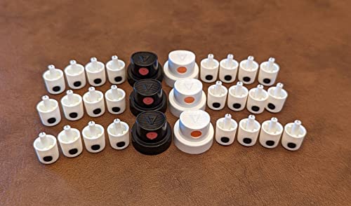 30 LOT Spray Paint Can CAPS! Mixed Nozzle Tips NY Thins Outline Euro Fat Orange Dot