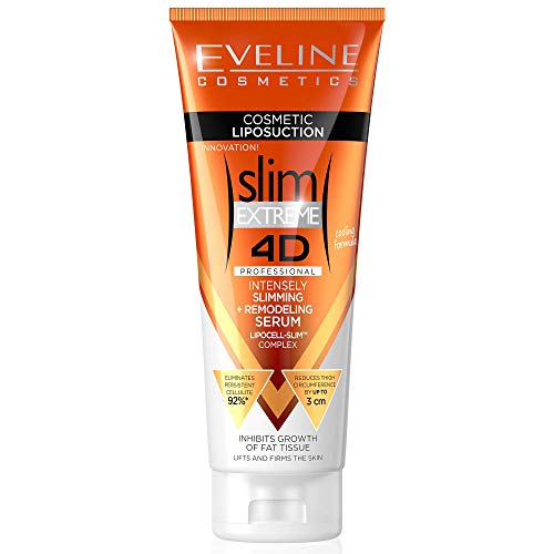 Eveline Slim Extreme 4D Liposuction Body Serum, Firming Body Lotion for Women and Men and Body Sculpting Cellulite Workout Cream