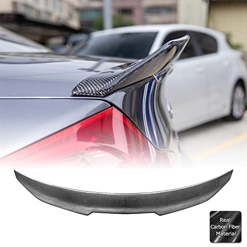 AeroBon Real Carbon Fiber Trunk Spoiler Compatible with 2008-2015 Infiniti G37 2-Door Coupe (H Style)