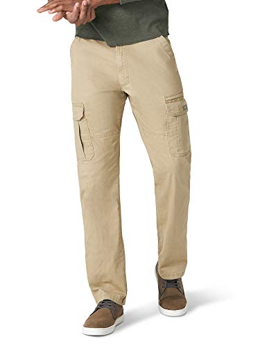 Wrangler Authentics Men's Relaxed Fit Stretch Cargo Pant, Elmwood, 38W x 32L