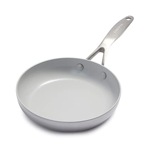 GreenPan Venice Pro Tri-Ply Stainless Steel Healthy Ceramic Nonstick 8" Frying Pan Skillet, PFAS-Free, Multi Clad, Induction, Dishwasher Safe, Oven Safe, Silver