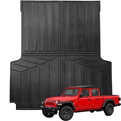 Puermto Bed Mats Compatible with 2019-2022 Jeep Gladiator JT, Heavy Duty All Weather Protection Accessories Truck Bed Mats Bed Liners JG01