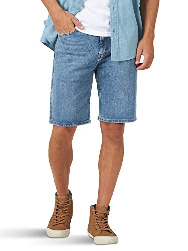 Wrangler Authentics Men's Classic Relaxed Fit Five Pocket Jean Short, Light Wash Flex, 36