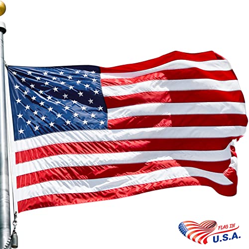 American Flag 3x5 FT 210D For Outside 100% In USA Most Durable, Heavy Duty, Luxury Embroidered Star with Brightly Colored Brass Grommets Premium US Flag (3x5 Ft)