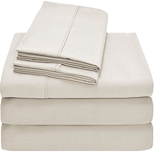 Split Cal King Royal Collection 1900 Egyptian Cotton Bamboo Quality Bed Sheet Set with 2-36"X 84" Fitted, 1 Flat and 2 King P/Cases. Wrinkle Free Shrinkage Free (Ivory, Split Cal King)