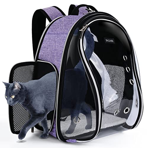 BAGLHER Cat Carrier Backpack Bubble - Airline-Approved Dog Backpack Carrier for Small Pets Puppies Dogs Bunny,Space Capsule Dog Carrier Backpack for Travel Outdoor HikingPurple