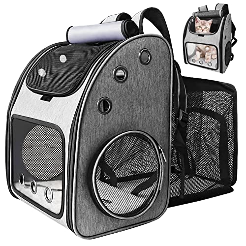 RIPFICEVAN Foldable Cat Travel Backpack Carrier Pet Travel Bag Carrier Airline Approved Expandable Small Pet Carrier Backpack for Dogs Cats