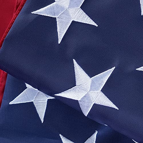 TOPFLAGS American Flag US Flags 4x6 Outdoor Made in USA High Wind Heavy Duty Outside Embroidered Stars All Weather Durable Nylon Sewn Stripes with Brass Grommets