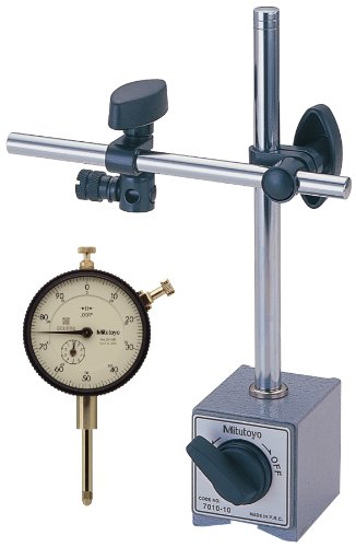 Mitutoyo 64PKA079 Magnetic Stand With Dial Indicator, 1" Travel, 0.001" Graduation