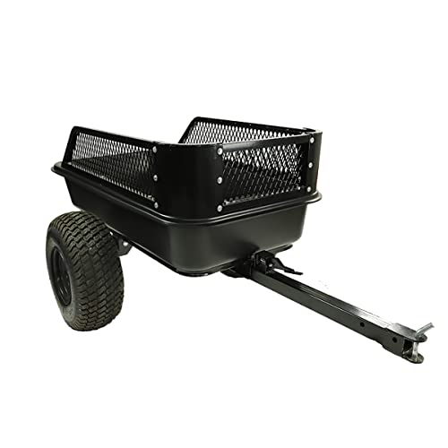 MotoAlliance Heavy-Duty Utility Trailer - IMPACT Implements 1500lb Capacity, 15 cu. ft. Tilt Bed & Foot-Release Dump Cart for ATV/UTV/Lawn Tractor - Perfect for Yard Projects, Firewood, Hunting, Ice Fishing