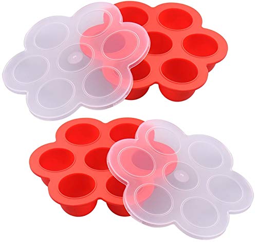 Vita Saggia Egg Bites Mold Set for Instant Pot Set of 2 with 2 Lids  Silicone Sous Vide Cooker and Egg Poacher Baby Food Freezer Tray Makes Mini Quiches, Meatloaf and Brownie Bites in Pressure Cooker