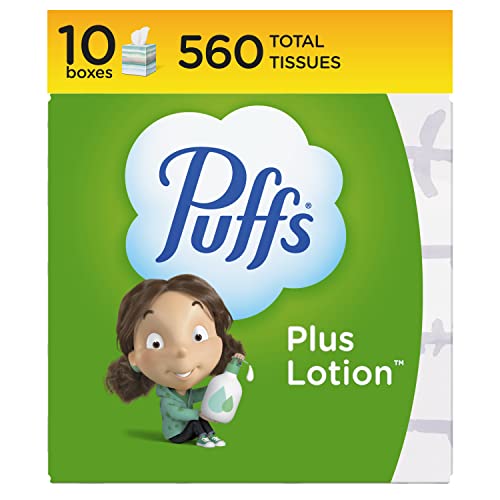 Puffs Plus Lotion Facial Tissues, 10 Cubes, 56 Tissues Per Box