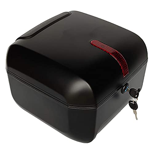 Universal Motorcycle Top Box, Motorcycle Scooter Top Box Tail Trunk Luggage Box, Storage Carrier Case with Soft Backrest, For Motorbike Moped Back Rear Case
