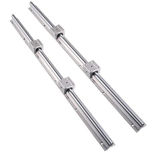 CHUANGNENG Linear Rail SBR16 2000mm Linear Guide 2 PCS Linear Guide Rails and 4 PCS SBR16UU Bearing Blocks for DIY CNC Routers Lathes Mills