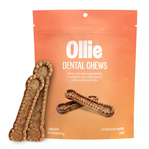 Ollie Dental Chews for Dogs Large- Dog Breath Treats - Dog Teeth Cleaning Treat - Dental Sticks for Dogs - Fresh Breath for Dogs - Dog Dental Chews - Dog Dental Care - 12 Oz.
