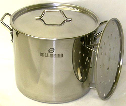60 Quart Stainless Steel Stock Pot with Rack & Lid by Ballington
