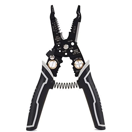 Wire Stripper Tool - 9-in-1 Multi-Function Wire Cutter, Stripper, Crimper, Cable Tool with Stripping, Cutting, and Crimping Functions - Professional Wiring Tool for Electricians and DIY Enthusiasts