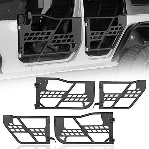 V8 GOD Wrangler JK Tubular Half Doors Offroad Trail Doors Compatible with 2007-2018 Jeep Wrangler JK Unlimited 4-Door Include Front & Rear 4PCS Set