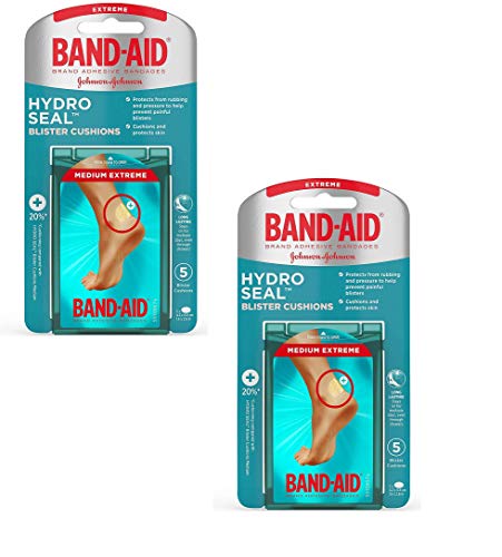 Band-Aid Brand Hydro Seal Blister Cushion Bandages, Waterproof Adhesive Pads, Medium, 5 ct (5 Count - Pack of 2)