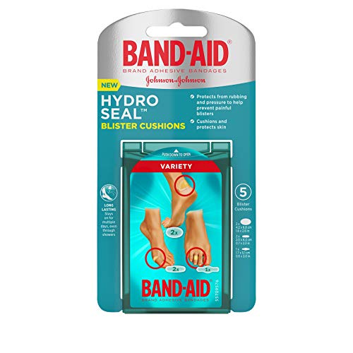 Band-Aid Brand Hydro Seal Blister Cushion Bandages, Variety Pack of Waterproof Blister Pads, 5 ct