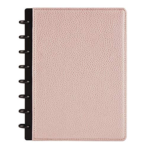 TUL Discbound Notebook, Elements Collection, Junior Size, Narrow Ruled, 60 Sheets, Rose Gold/Pebbled