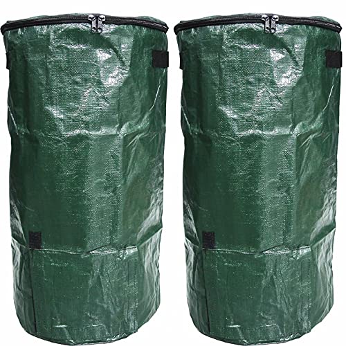 Garden Compost Bags Compost Bag Outdoor Garden Garden Waste Compost Bags for Food Waste Fermentation and Dead Leafs Fermentation into Compost Outdoor Composting Bins 2 Pack