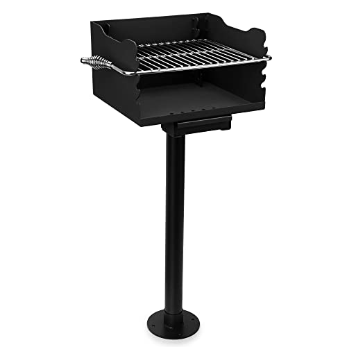 Stanbroil Heavy Duty Park Style Charcoal Grill, Outdoor Jumbo Park Grill with Cooking Grate for BBQ, Camping, Backyard and Cookouts - Black