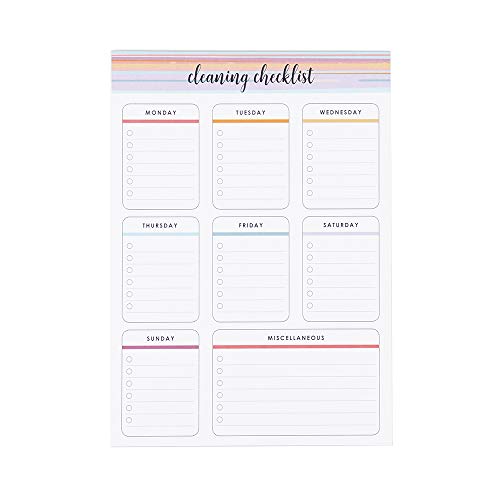 Erin Condren Designer Notepad - Cleaning Checklist Notepad 25 Pages of Daily, Weekly & Open Planning For Easy Customization to Fit Any Schedule Or Organizational Style