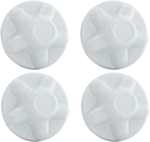 BA Products Set of 4 - Phoenix QT545WHS-x4, ABS White HUB Cover, HUB Cap FITS Trailer Wheels with 5 Lug Nuts on 4.5 INCH Bolt Pattern