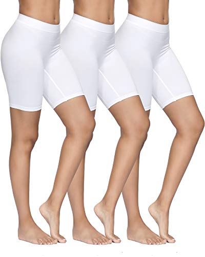 YADIFEN 3 Pack Women Seamless Slip Shorts Stretch High Waist Yoga Bike Short Boyshort Panties for Under Dress
