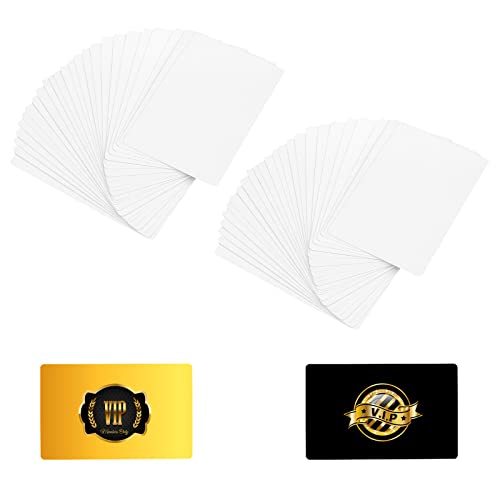 KINBOM 50pcs Sublimation Metal Business Cards, Double-sided Sublimation Blank Card, Blank Metal Card with 0.22mm Thick for Office Customization Promotional Business VIP Cards