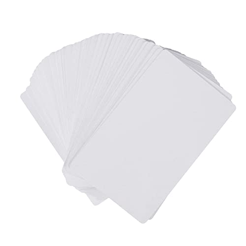 RETERMIT 100pcs White sublimation Metal business cards laser engraved Metal Business Cards Sublimation Blanks 3.4x2.1in Thicknes (0.30mm) (White)