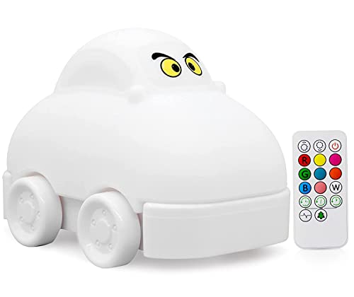 ShaArkMango Car Night Lights for Boys Bedroom-Soft Silicone Car LED Night Light USB Rechargeable Night Lamp 9 Colors Changing with Remote Control Cartoon Cute Desk Lamp for Kids Aesthetic Room Decor