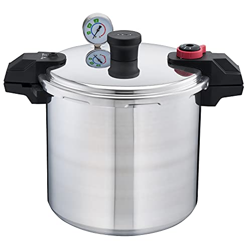 T-fal Pressure Cooker 22 Quart Pressure Canner with Pressure Control 3 PSI Settings, Cookware, Pots and Pans Silver