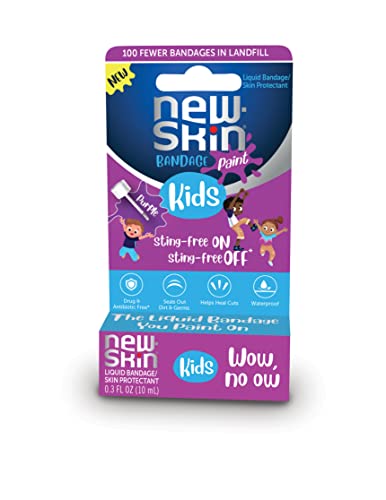 NEW-SKIN Kids Liquid Bandage Paint, Sting Free Waterproof Bandage for Scrapes and Minor Cuts, 0.3 Ounce