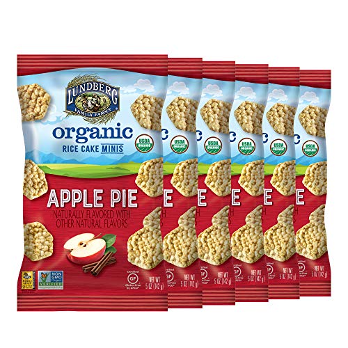 Lundberg Organic Rice Cake Minis, Apple Pie, 5 oz (Pack of 6), Gluten-Free, Healthy Snacks