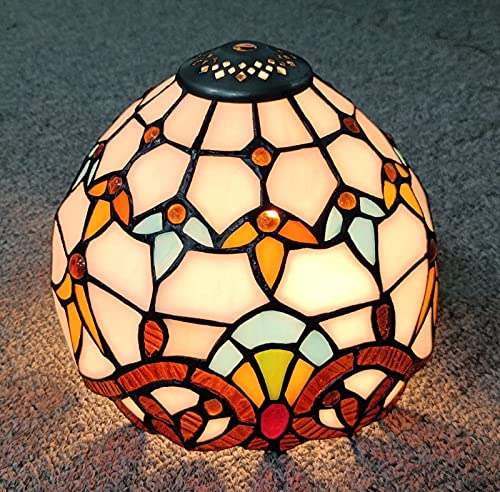 Premium Stained Glass Baroque Lampshade, Tiffany Lamp Shade Only, SH-073. 8-Inch Diameter,Replacement Shades for Table Lamp by NOSHY