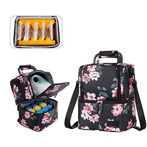 V-COOOL Breast Pump Bag Backpack Cooler Bag and Moistureproof Lunch Bag Double Layer for Work Moms(Violet)
