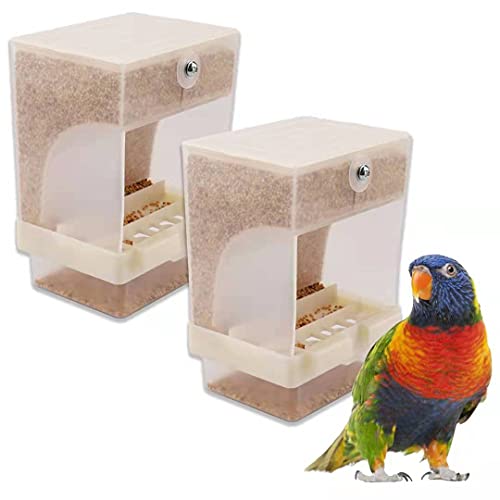 Fallaloe Automatic Bird Feeder - No-Mess Bird Feeder,Parrot Feeding cage Accessories,Suitable for Small and Medium Parrotsand Birds Seed Feeder for(2pcs)