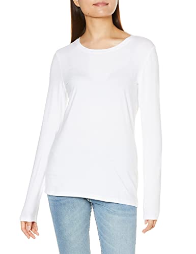 Amazon Essentials Women's Classic-Fit Long-Sleeve Crewneck T-Shirt (Available in Plus Size), White, Medium