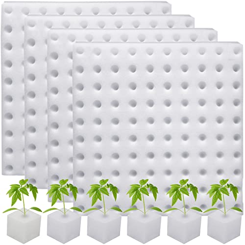 Eshylala 400 PCS Hydroponic Sponge Planting Tool Square Seedling Sponges Greenhouse Hydroponic Sponge Hydroponic Vegetable Planting Sponge for Small Bud Growth