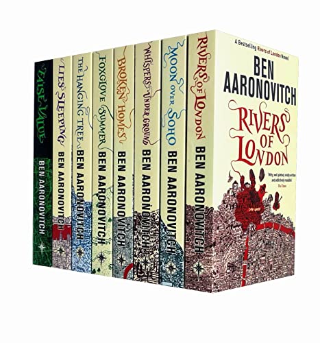 A Rivers Of London Series Collection 8 Books Set By Ben Aaronovitch(Rivers Of London,Moon Over Soho,Whispers Under Ground,Broken Homes,Foxglove Summer,The Hanging Tree,Lies Sleeping & False Value)