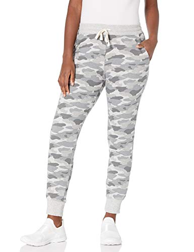 Amazon Essentials Women's French Terry Fleece Jogger Sweatpant (Available in Plus Size), Grey, Camo, X-Large