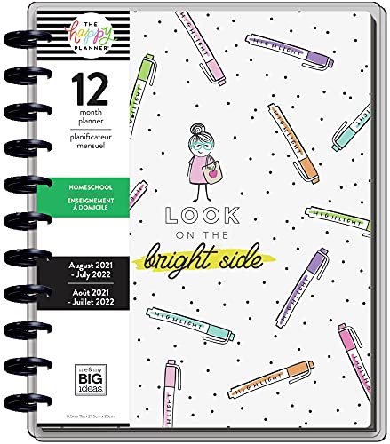 The Happy Planner BIG Sized 12 Month Homeschool Planner - Stick Girl Theme - Aug 2021 - July 2022 - Homeschool Layout - Perfect for Virtual Learning - Weekly Monthly Disc-Bound Pages - 10.12" x 11.5"